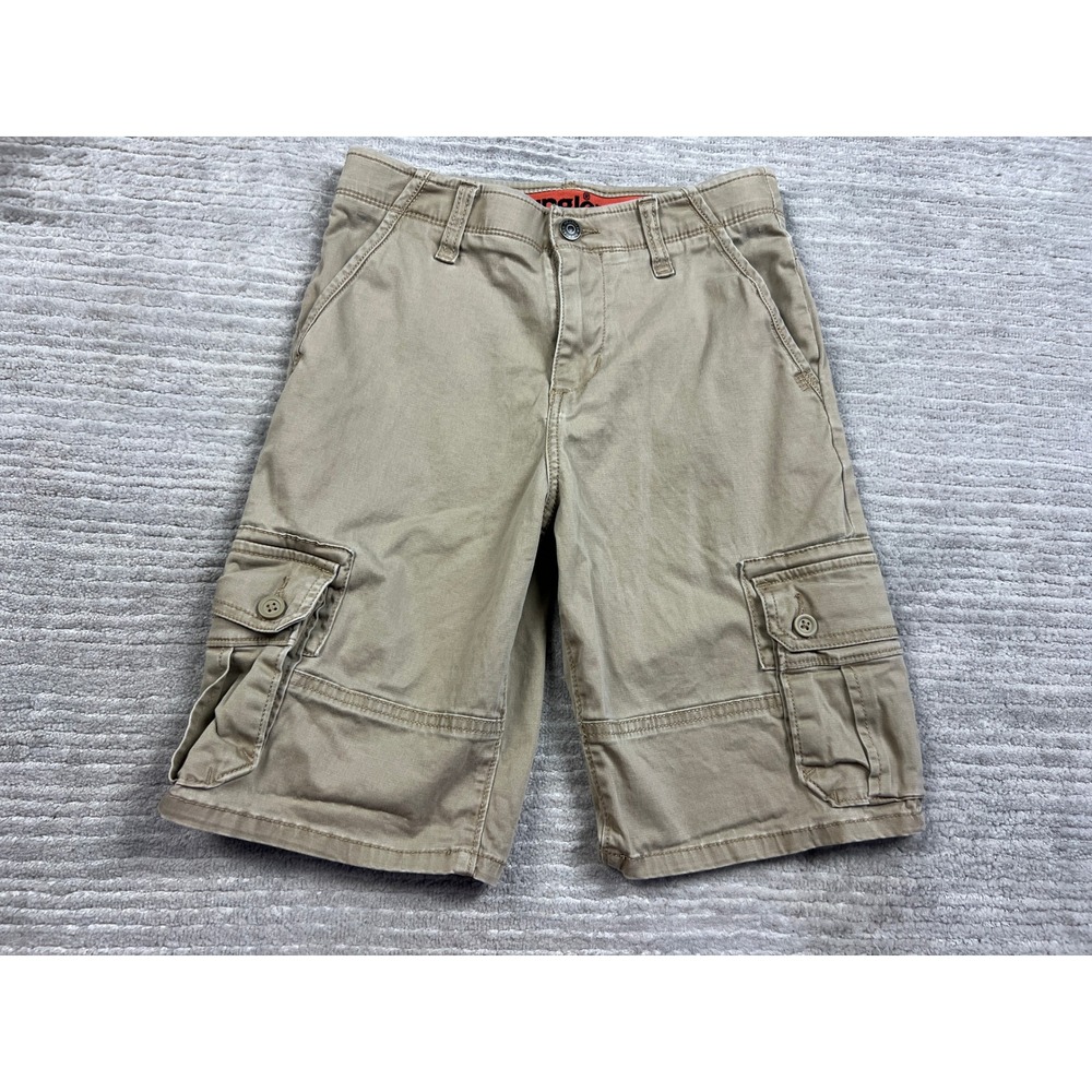 Wrangler Cargo Shorts Boys 12 Regular Flex 4DRBWOK Khaki Cotton Stretch Utility